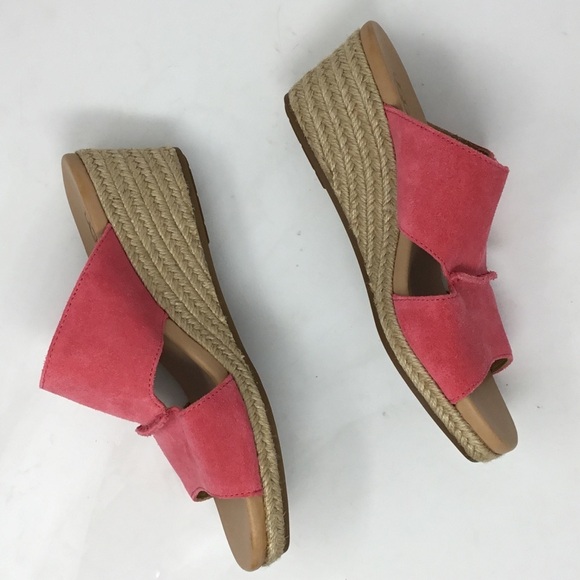 UGG Pink Eirene Slip On Espadrille Wedge Sandal - Picture 7 of 11